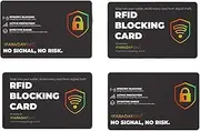 [the faradaybag] [4-Pack] RFID Blocking Card Set Premium - Slim Contactless NFC Protector for Credit, Debit Cards & Passports - – Fits Wallet & Purse – Men & Women, Black, Card