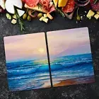 Glass Induction Ceramic Hob Cover Painting Coast Sea Waves Sun Sky 2x40x52 cm
