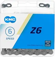KMC Unisex's Z6 6 Speed Chain, Grey, 114 Link