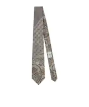 Etro Patchwork Pointed Tip Tie One size light brown