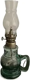 Oil Lamps Kerosene Lamp Classic Indoor Hurricane Lantern with Handle Oil Lamp Vintage Glass Kerosene Wick with Fire Control Knob Desktop Churches