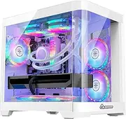Hoengager Poseidon Gaming PC - AMD Ryzen 7 5700X 3.4GHz-GeForce RTX 3060-16GB DDR4 RAM - 1TB M.2 NVMe +1TB SATA SSD- WiFi& Bluetooth -240 Liquid Cooler - Windows 11 Pro Desktop Computer-White