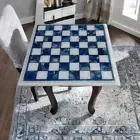 18" Agate Chess Board White Marble Chess Board Without Pieces Agate Inlay Chess