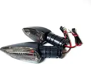 LED Indicator Blinkers Amber Lamp Accessories Motorcycle Turn Signal LED Flashing Light For YA&MA&HA MT01 MT 09 10 125 FZ1 FZ6 FZ8 FZ07 XSR 125 155 700 900 YBR125(Dark Gray)