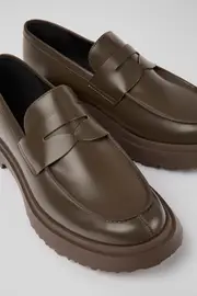 Walden Brown leather loafers for men
