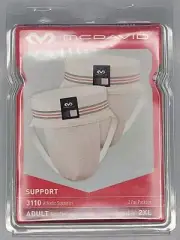 McDavid 3110 Athletic Jockstrap Supporter - 2 Pack White 2XL Adult 42-46"W