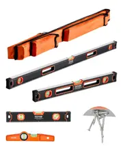 Magnetic Torpedo Level 4 PCS 1200/600/400/250 mm Leveler with Bubble Vials