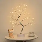 Firefly Bonsai Tree Light - 20'' Artificial Fairy Light Spirit Tree Lamp with 108 LED Lights - USB/Battery Touch Switch, Deco of Children's Room, Bedroom, Living Room, Party Wedding and Christmas