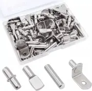 104Pcs Shelf Pins Kit,4 Styles Nickel Plated Shelf Support Pegs,Bookshelf Pegs