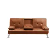 Levede Adjustable Sofa Bed Lounge 3 Seater Leather
