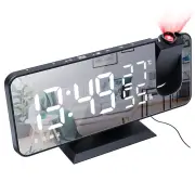 LED Mirror Alarm Clock Big Screen Temperature and Humidity Display with Radio and Time Projection Function Electronic Cl