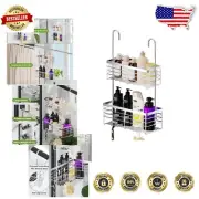 304 Stainless Steel Rustproof Shower Caddy - Double Layer Over-Door Organizer