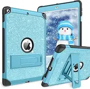 YINLAI iPad 10.2 Case for iPad 9th 8th 7th Generation, Slim Glitter Bling Table Case for Kids Girls Women with Stand Shockproof Protective Cover iPad 10.2 inch 2021/2020/2019, Blue