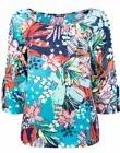 Jessica Rose Button Shoulder Tie Sleeve Blouse Size XL Teal Orange NWT $80