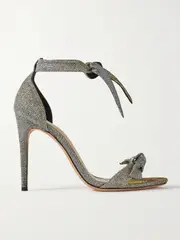 [ALEXANDRE BIRMAN] ALEXANDRE BIRMAN - Clarita Bow-embellished Lurex Sandals - Gray - IT42 IT 42 Gray
