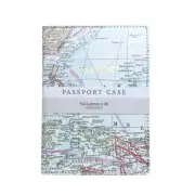 Passport Holder Case Travel Map Faux Leather Eccolo Fashion Unisex Men Women