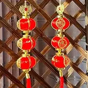 2 String 6Pcs Red Lanterns Chinese New Year Decorations for Chinese Style Hanging Party Wedding Spring Festival Decoration Supplies Mid Autumn Moon Festival Palace Lanterns