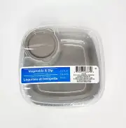 Salad & Dressing Chips & Dip Container with Snap Lid 21.5 Fl Oz Gray