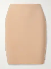 [Commando] Commando - Half Slip Control Layered Stretch Mini Skirt - Beige - large large Neutrals