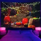 Fall Hay Farm Large Wall Art Blacklight Poster UV Reactive Tapestry Wall Hanging
