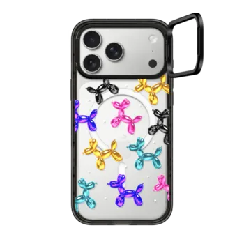 iPhone 17 Pro Max Impact Ring Stand Case MagSafe Compatible colorful artistic balloon dogs