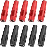 10 x 4 mm Copper Socket Banana Plug Insulated Plug Adapter for Banana Plug Speaker Amplifier Connector Socket Black Red