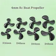 DEMULAX Rc Boat High Strength 3 Blades Propeller Positive Reverse Screw D36/40/44/48mm CW/CCW Propeller 4mm Boat Shaft Boat Propeller(D40mm Reverse)