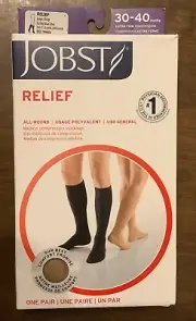 JOBST Relief Open Toe Knee High Compression Stocking 30-40 mmHg Beige Medium NIP