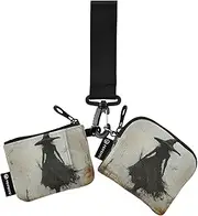 [XYMZR] Mini Zip Around Wristlet keychain Wallet Witch Gothic Forest for Women Personalized Pattern Detachable Dual Pouch Wristlet Portable Wallet Phone Coin Purse, Multi-colored, One Size