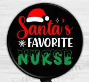 Santa Nurse Christmas Retractable Badge Holder, Holiday Badge Reel Gift -GG6653