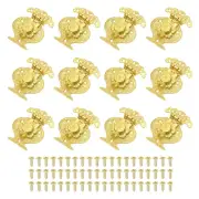 Toggle Catch Lock 2" x 1.6" 12 Pack Zinc Alloy Vintage Vase Hasp Latch, Gold