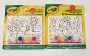 3 PACK CRAYOLA CANVAS PAINTINGS - UNICORN, SPACESHIP, SEAHORSE