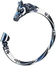 [BOSUGE] Charming Bracelet， S925 Sterling Silver Viking Bracelet, Odin Sleipnir High Polished Adjustable Handmade Arm Ring Celtic Pagan Jewelry, with Valknut Rune Gift Bag (Color : Open Bracelet) (Color : WHI