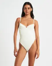 Rib Underwire One Piece in Almond