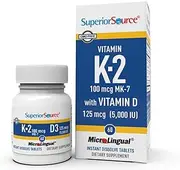 Vitamin K2 100 mcg (MK-7) & Vitamin D3 5,000 IU