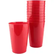 Red Plastic Reusable Cups 380ml (Pack of 10)