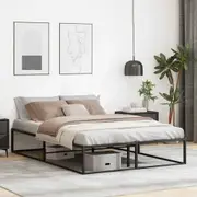 vidaXL Bed Frame without Mattress Black 137x187 cm Double Metal