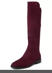 Stuart Weitzman Womens Keelan City Stretch Suede To the Knee Boots Burgundy US 8
