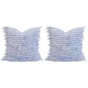 2x LVD Chunky Knit Acrylic/Cotton CushionPillow Decor 50x50cm Square Sea Breeze