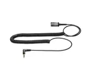 2.5mm Plug Phone Headset Adapter Cable to Quick Disconnect Coil Cord for QD Port Business Headset Adapter