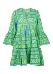 Devotion Ella Embroidered Cotton-blend Mini Dress - Green - XS XS