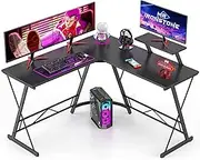 Mr IRONSTONE L Shaped Gaming Desk Corner Computer Desk, Home Office Desks Writing Workstation with Large Monitor Stand, Easy to Assemble
