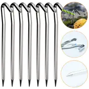 Camping Stakes 12x Tent Pegs Steel Ground Outdoor Nail 6mm Heavy Duty