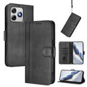 Line Splicing Buckle Retro Leather Phone Case For Ulefone Note 18 Ultra / 18 Pro
