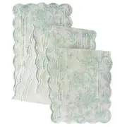 Pioneer Woman Agatha Floral Table Runner Quilted Fabric Green & White 14"x 90"
