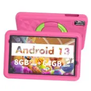 Kids Tablet 8 inch, Android 13 Tablet for Kids, 8GB(4gb+4gb Expand) RAM Pink