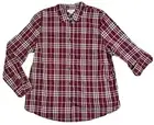 Jaclyn Smith Women's Button Down Camp Shirt Long Sleeve Tab NWT Cotton Plaid XXL