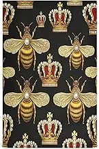 RPLIFE Bees Royal Crowns Black Tea Towel Set, 28x18 Inch Decorative Spring Kitchen Towel, Set of 4