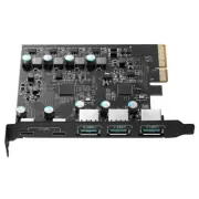 Pcie X4 to USB 3.2 Card 20Gbps PCIE Card USB Gen2 3X USB3.2 and 2X TPYC-C Suppor