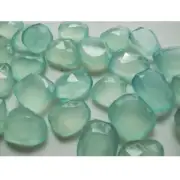 11-15mm Aqua Chalcedony Rose Cut Cabochon, Blue Faceted Gemstone Aqua Chalcedony